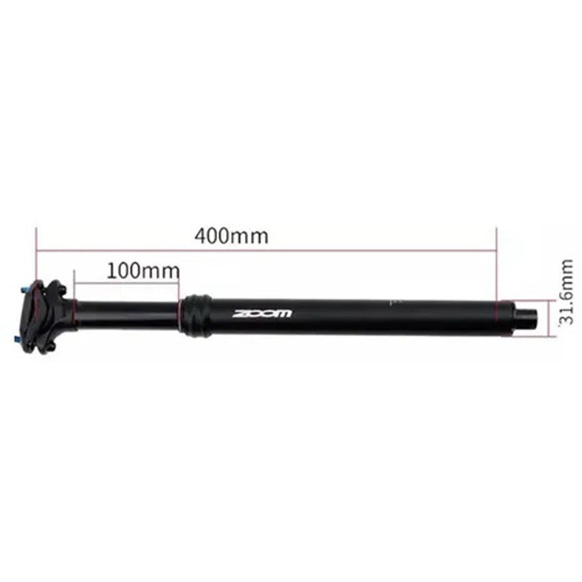 ZOOM SPD-802 Adjustable Height via Thumb Remote Lever - Internal Cable 27.2mm Diameter 80mm Travel Dropper Seatpost