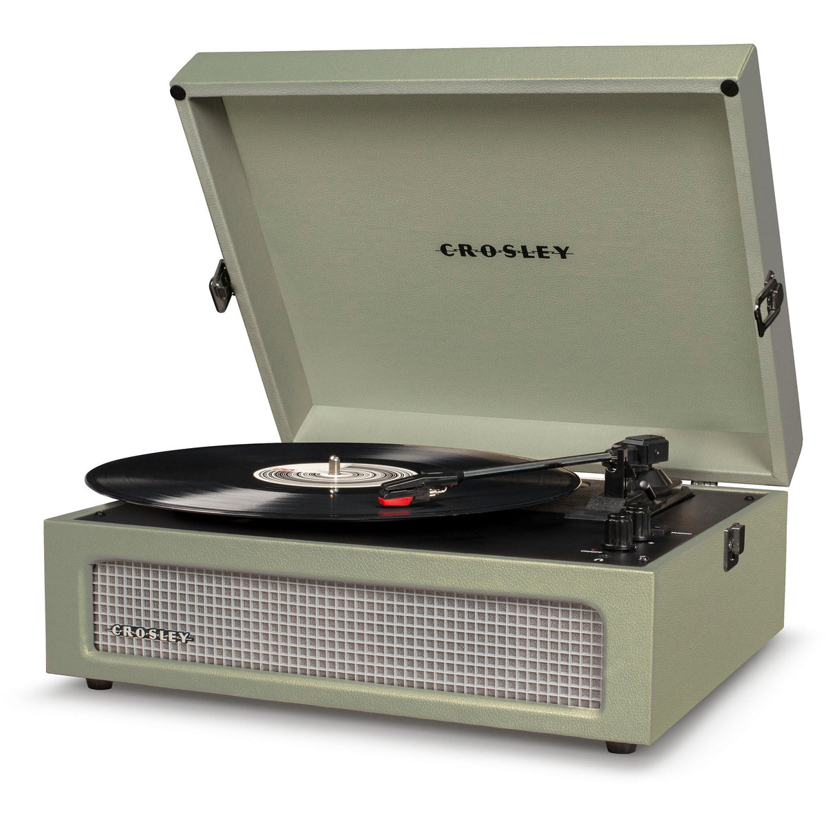 Crosley Voyager Bluetooth Portable Turntable - Sage + Bundled Majority D40 Bluetooth Speakers - Black