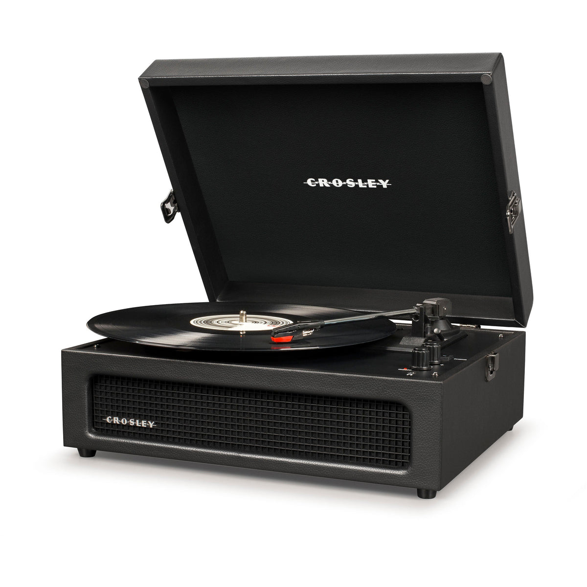 Crosley Voyager Bluetooth Portable Turntable - Black + Bundled Crosley Record Storage Display Stand