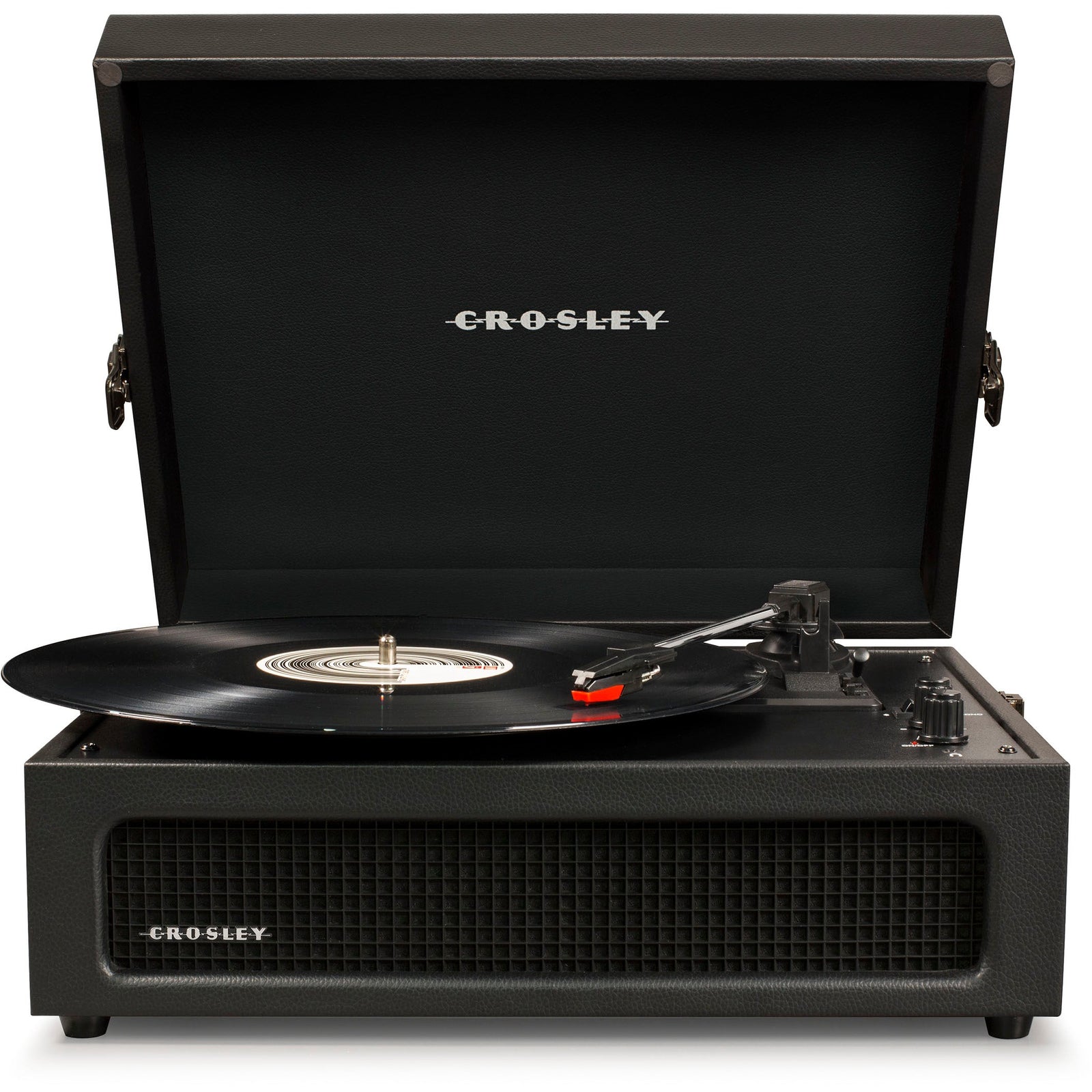 Crosley Voyager Bluetooth Portable Turntable + Crosley SOHO Stand Bundle - Black
