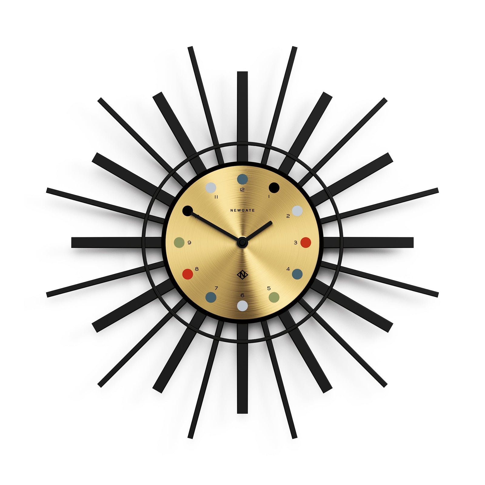 Newgate Stingray Wall Clock Black - Gold Dial