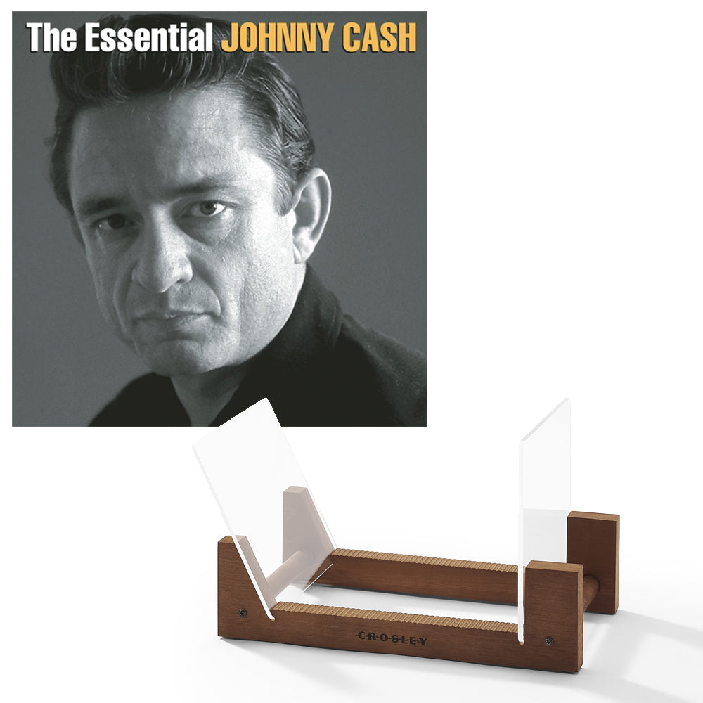Johnny Cash The Essential Johnny Cash Vinyl Album &amp; Crosley Record Storage Display Stand