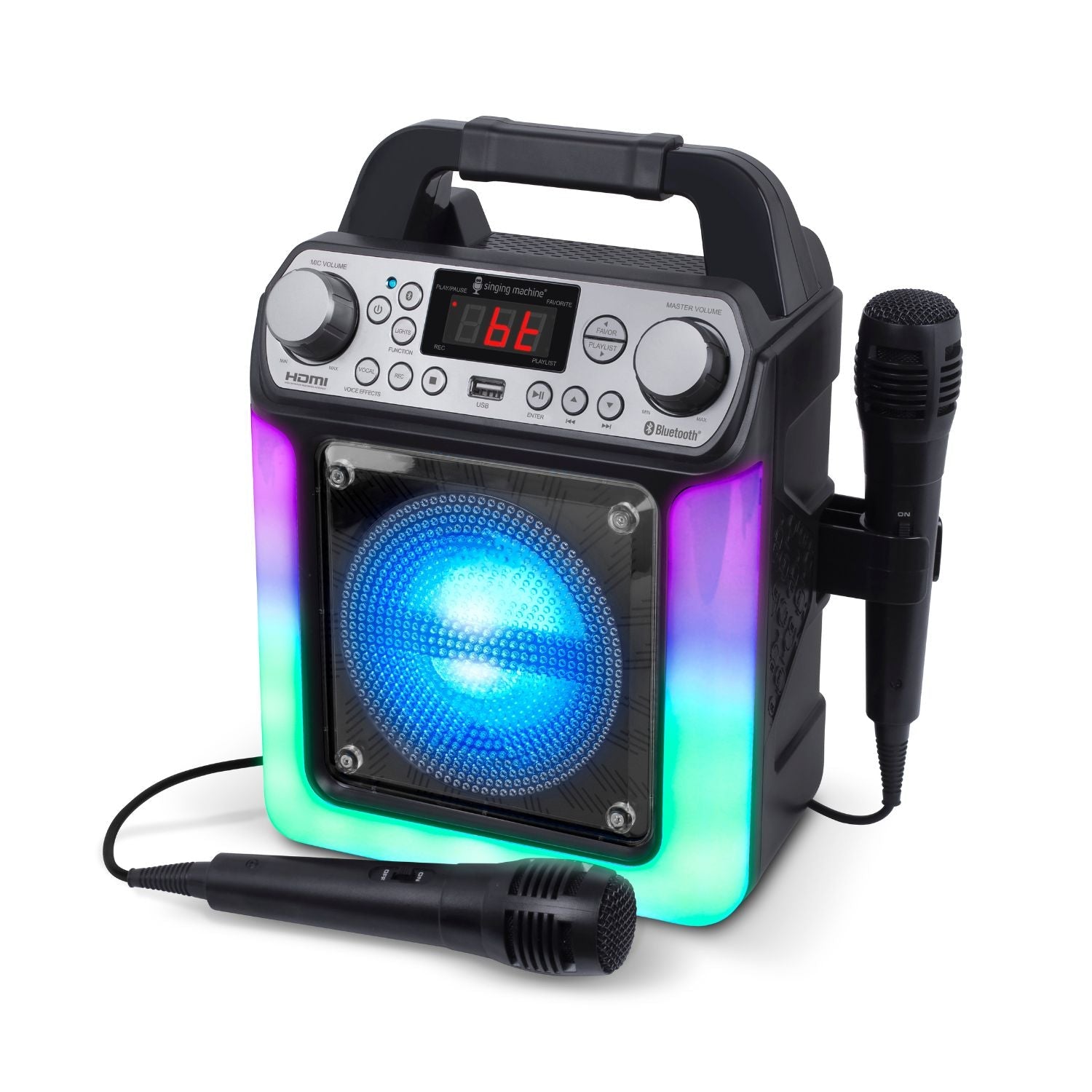 Singing Machine HDMI Groove Mini Portable Karaoke System with Bluetooth and Voice Changing Effects