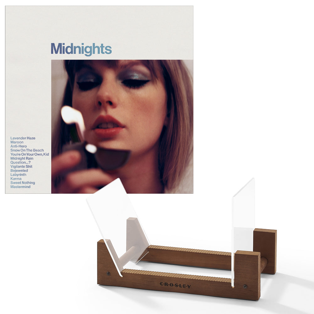 Taylor Swift Midnights Vinyl Album &amp; Crosley Record Storage Display Stand