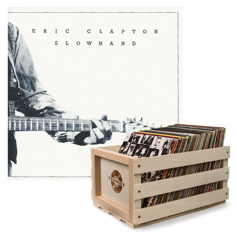Crosley Record Storage Crate &amp; Eric Clapton Slowhand 35Th Anniversary - Vinyl Album Bundle