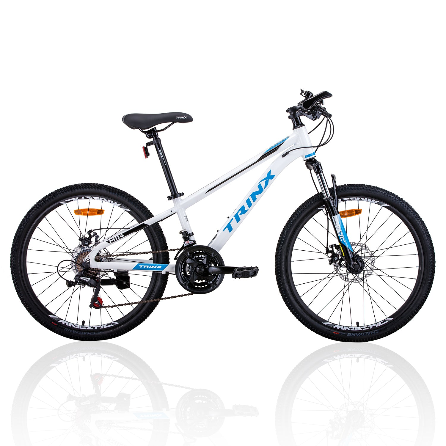 Trinx M114 24 Inch Wheel Kids Mountain Bike 21 Speed MTB White