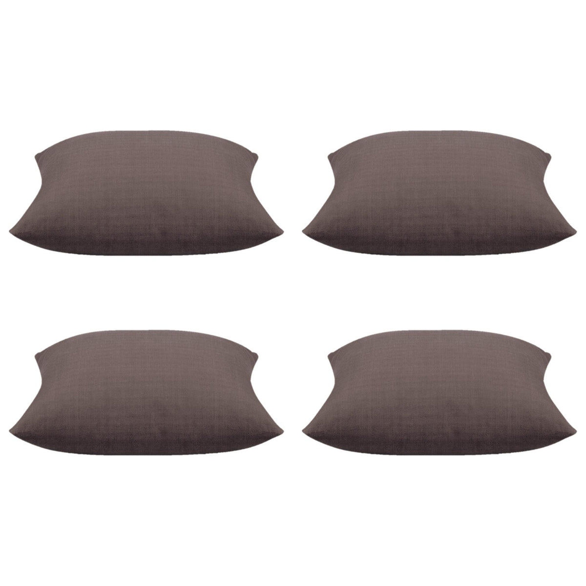 Pack of 4 Elements Stone Brown Solid Base Colour Square Cushion Covers