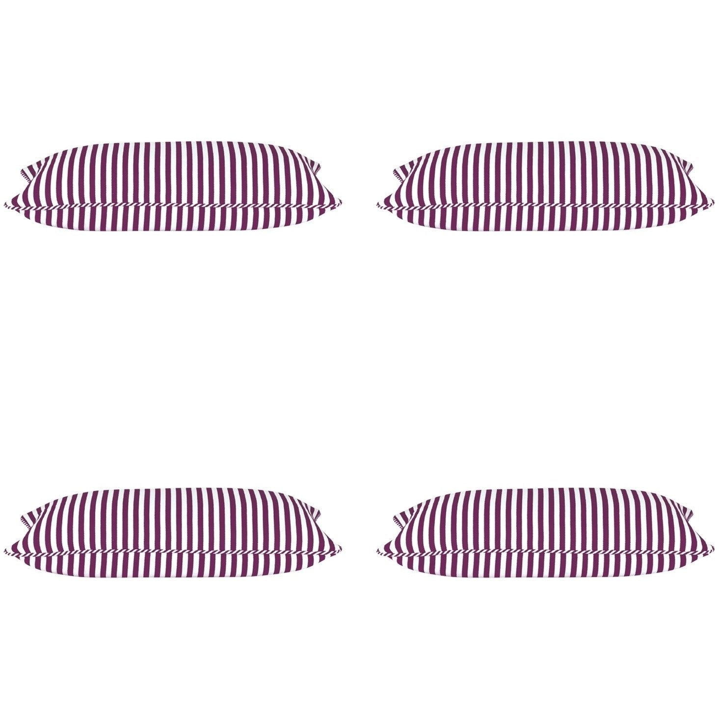 Pack of 4 Dandi Fuchsia Plum Purple & White Rectangle Cushion Covers