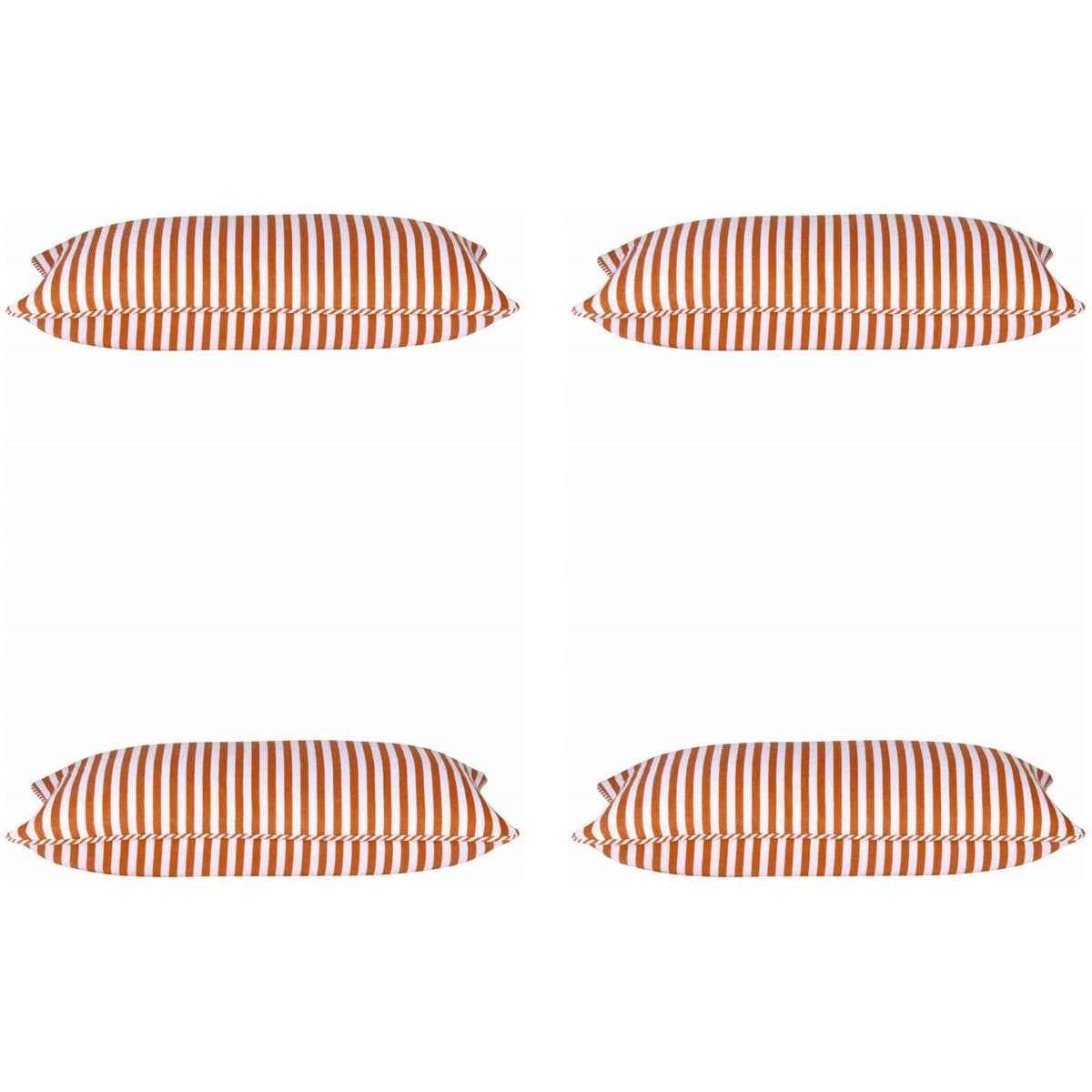 Pack of 4 Dandi Orange &amp; White Rectangle Cushion Covers