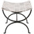 Small Black Dining Bench Seat with Woven Stainless Steel Top