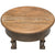 Wooden Round Side Table with Finial Legs in Dark French Brass Finish