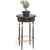 Wooden Round Gold Black Side Table with Finial Legs