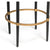 Wooden Round Gold Black Side Table with Finial Legs