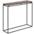 Modern Black Narrow Hallway Console Table with Copper Textured Wood Top