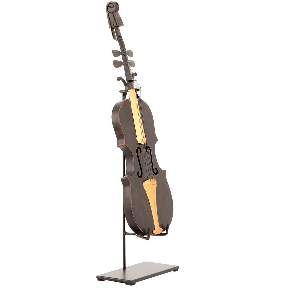 Violin Statue Display Ornament for Home Decor in Copper Finish