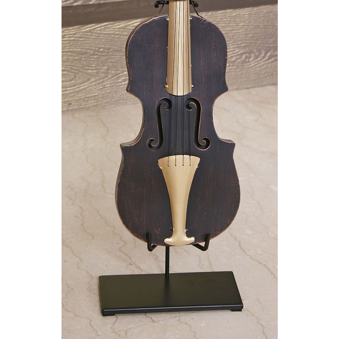 Violin Statue Display Ornament for Home Decor in Copper Finish