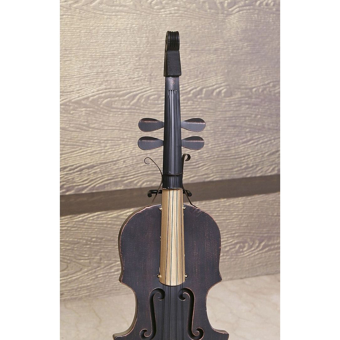 Violin Statue Display Ornament for Home Decor in Copper Finish