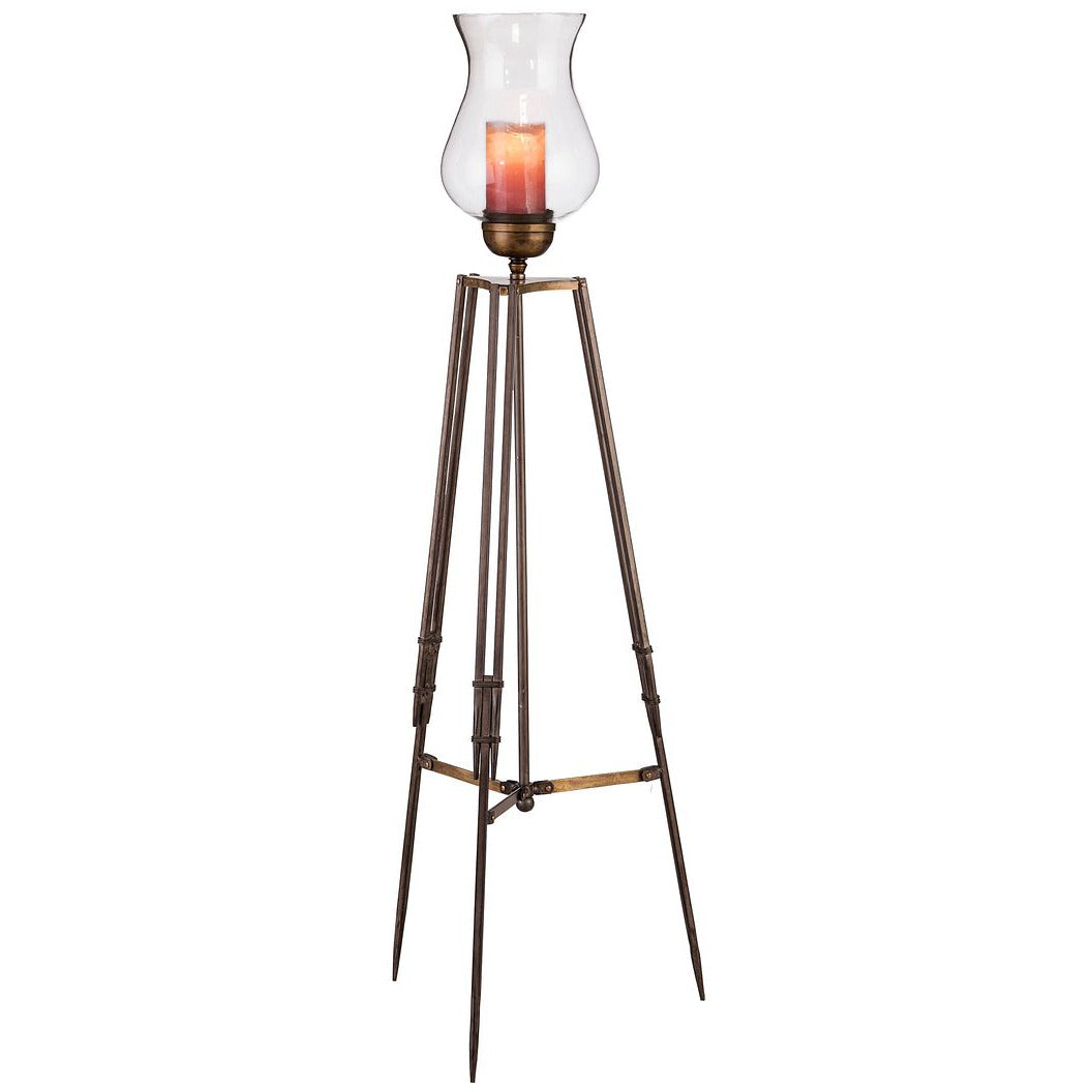 Tripod Candle Holder Floor Stand with Glass Globe Lamp