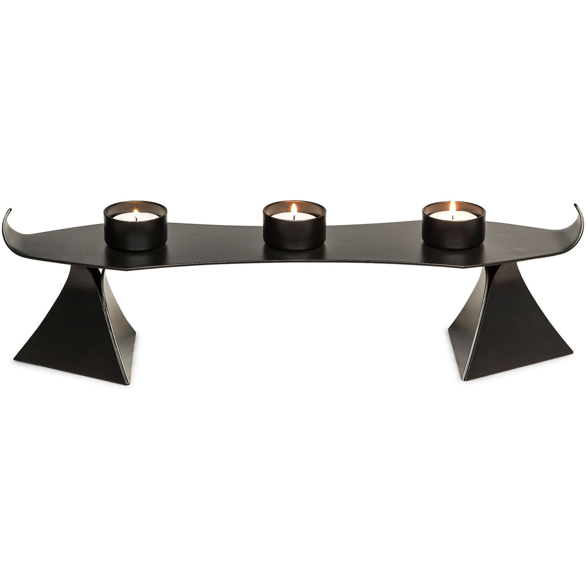 Black Metal Harbour Style Tea Light Candle Holder Stand