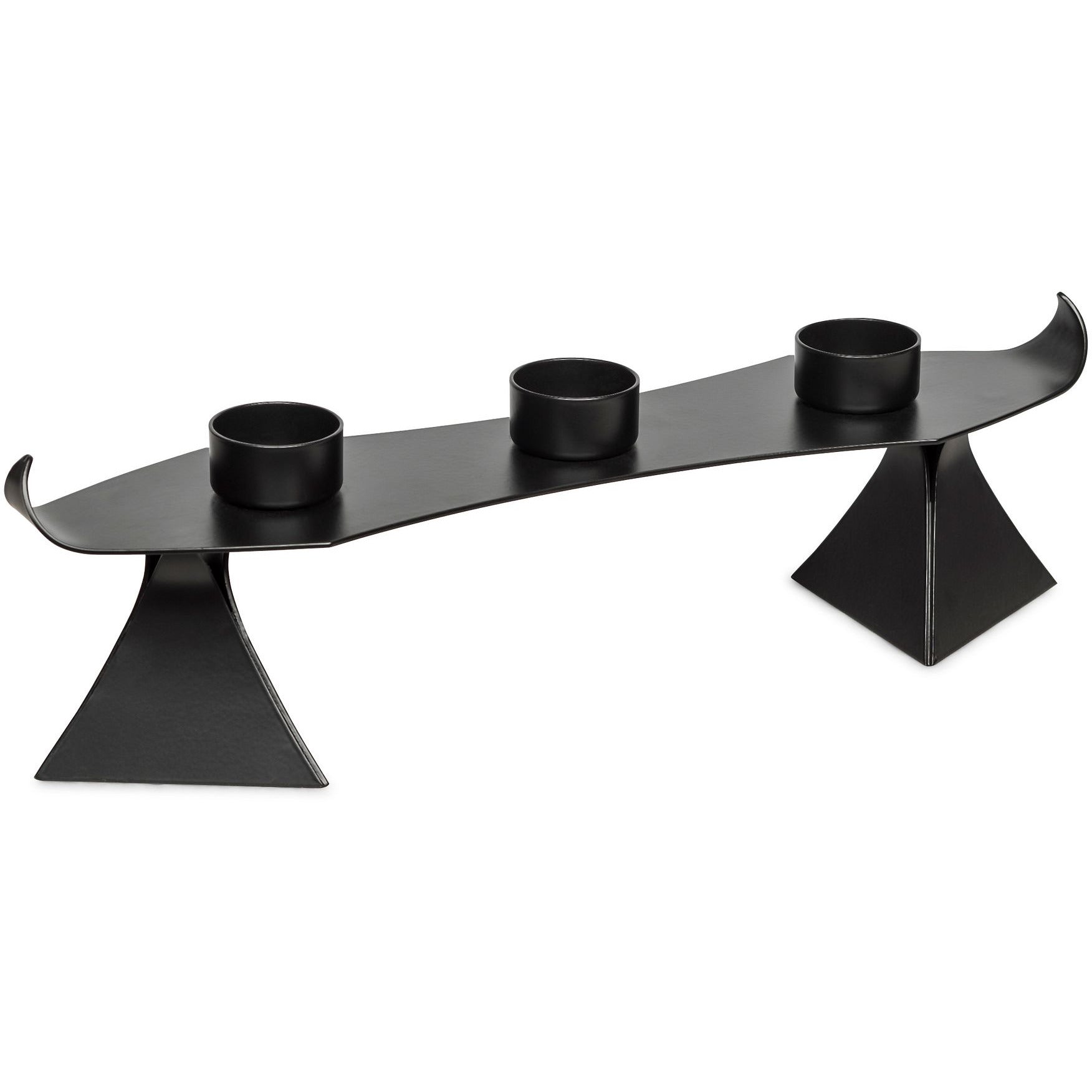 Black Metal Harbour Style Tea Light Candle Holder Stand