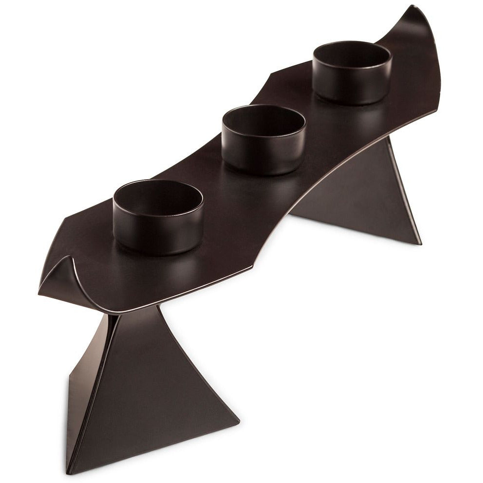 Black Metal Harbour Style Tea Light Candle Holder Stand