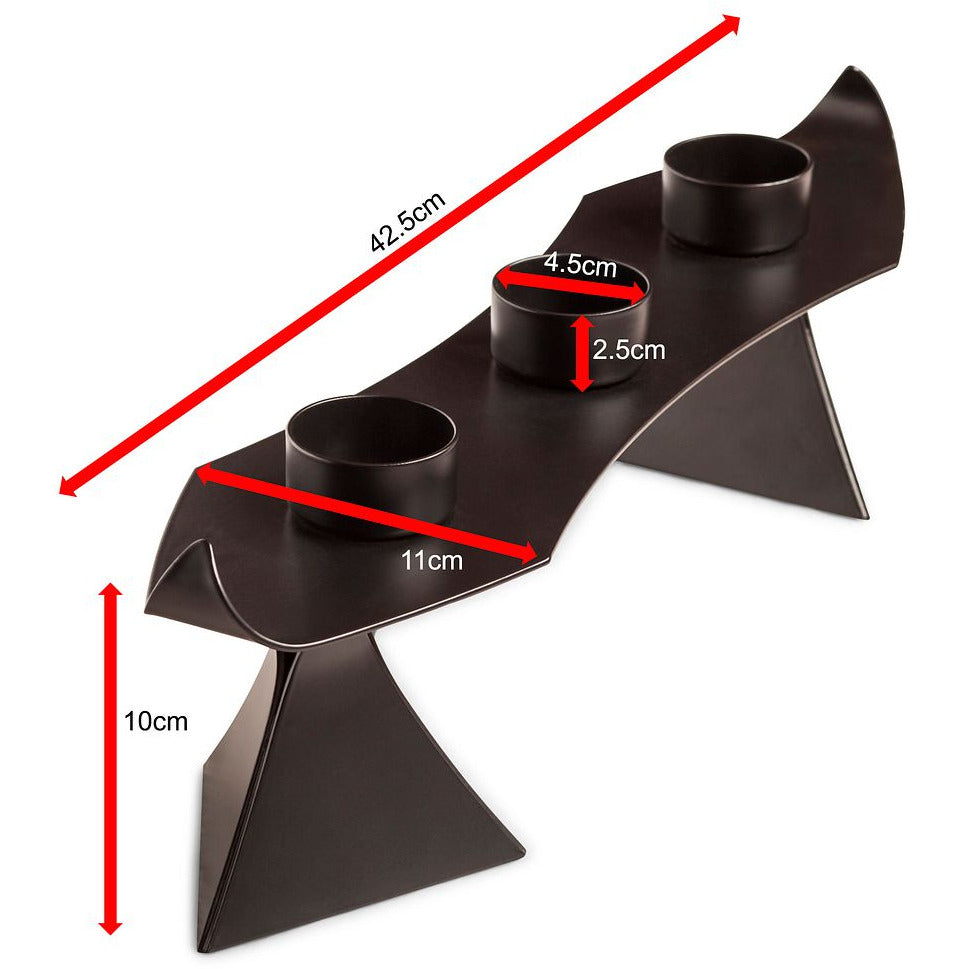 Black Metal Harbour Style Tea Light Candle Holder Stand