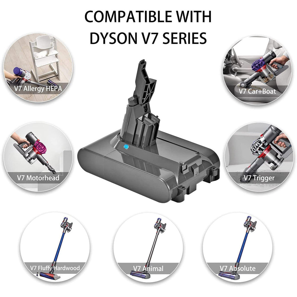 Battery for all Dyson V7 SV11 vacuum cleaners