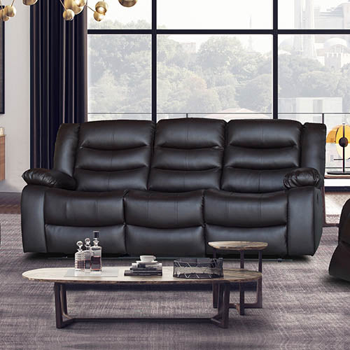 3+1+1 Seater Recliner Sofa In Faux Leather Lounge Couch in Brown