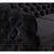 3 Seater Sofa Classic Button Tufted Lounge in Black Velvet Fabric with Metal Legs