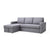 3 Seater Sofa Bed with pull Out Storage Corner Chaise Lounge Set in Grey