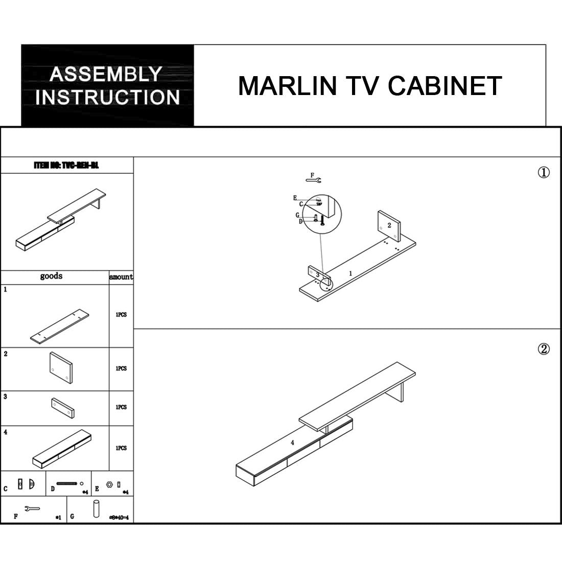 Marlin Tv Unit White