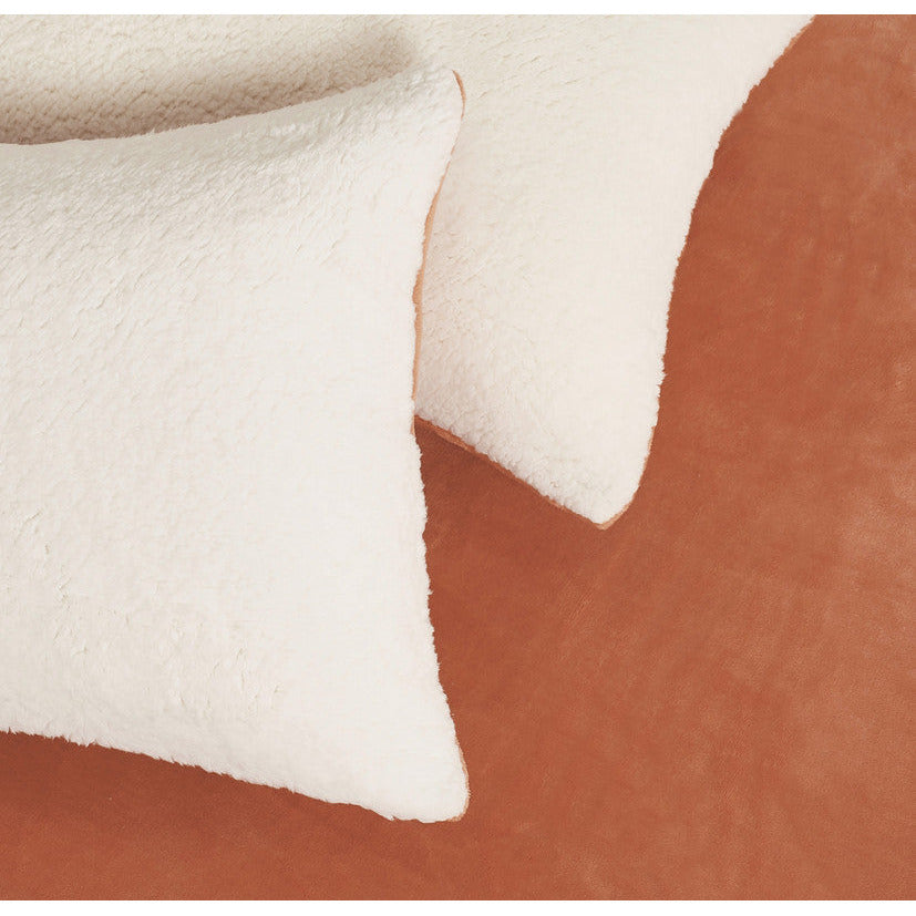 2 in 1 Teddy Sherpa  Quilt Cover Set and Blanket double size terracotta