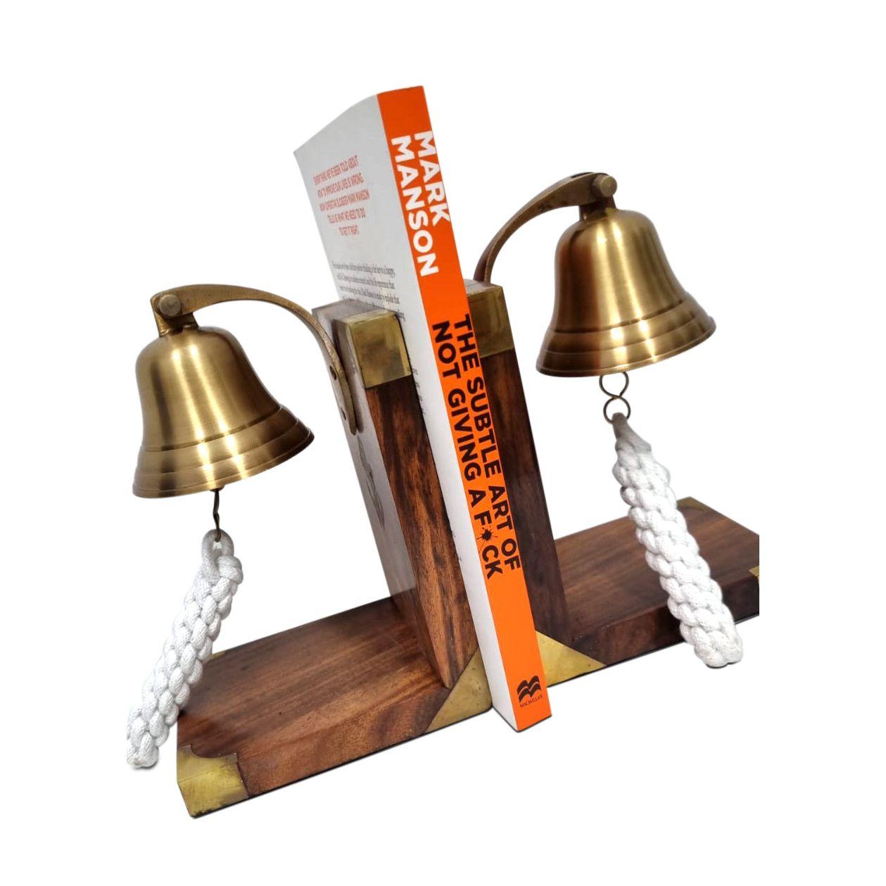 Brass Bookend - Anchor Bell