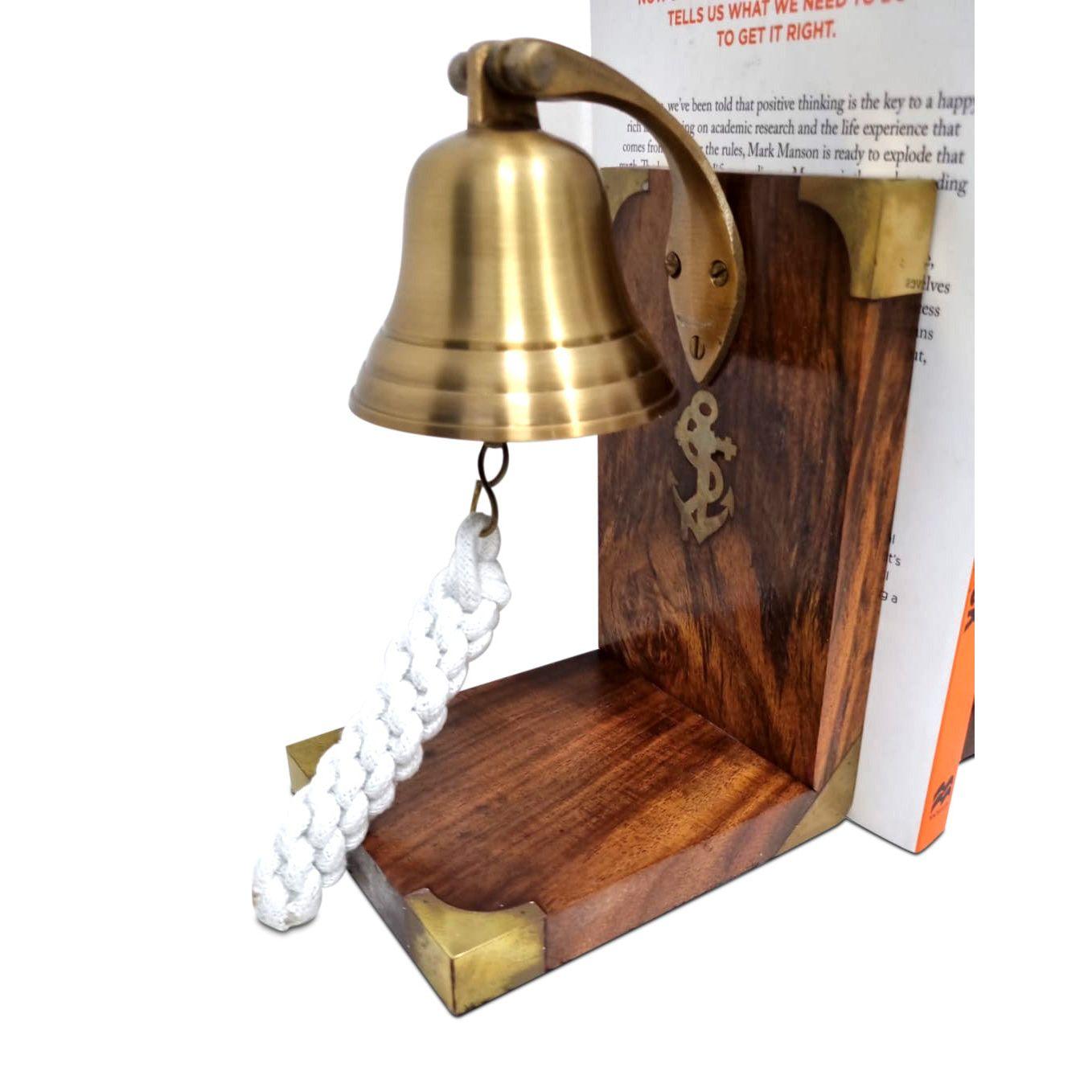 Brass Bookend - Anchor Bell
