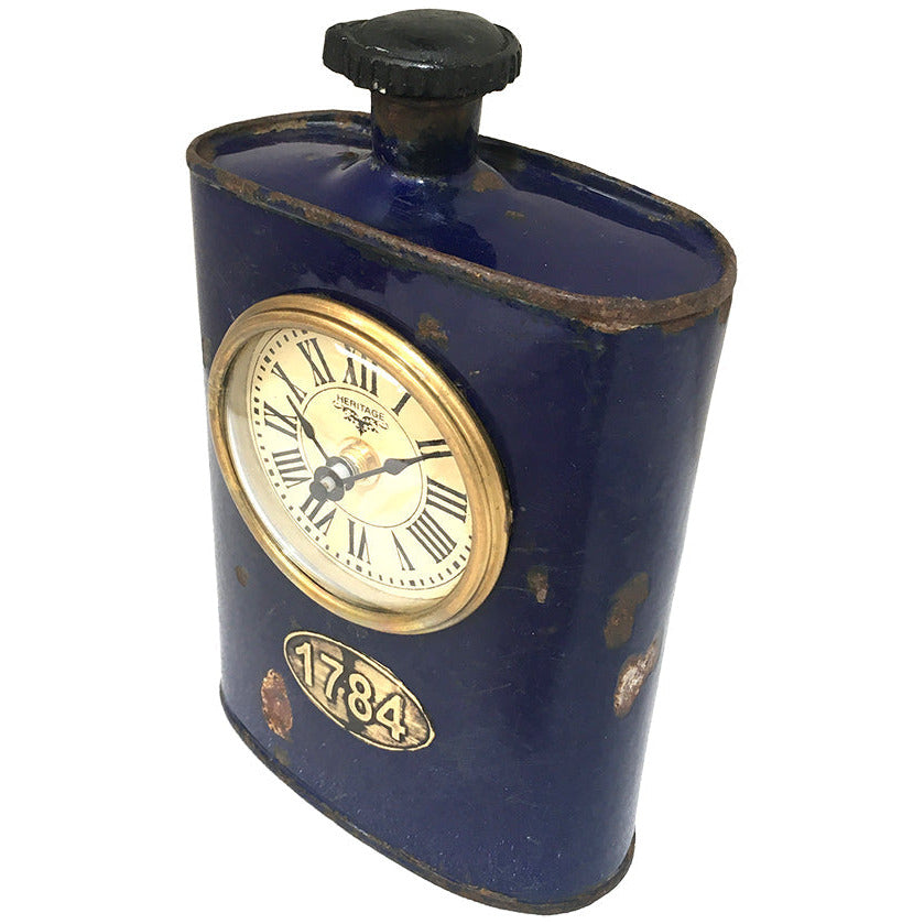 Table Clock - Old Iron Drinking Flask