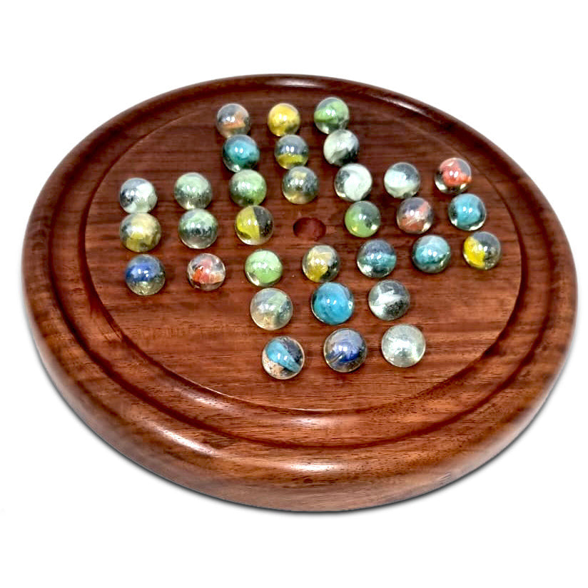 Wooden Solitaire Game - Marble balls