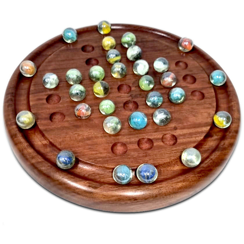 Wooden Solitaire Game - Marble balls