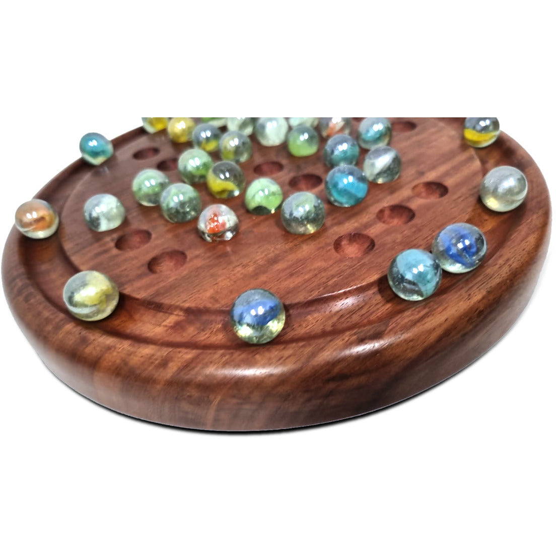 Wooden Solitaire Game - Marble balls