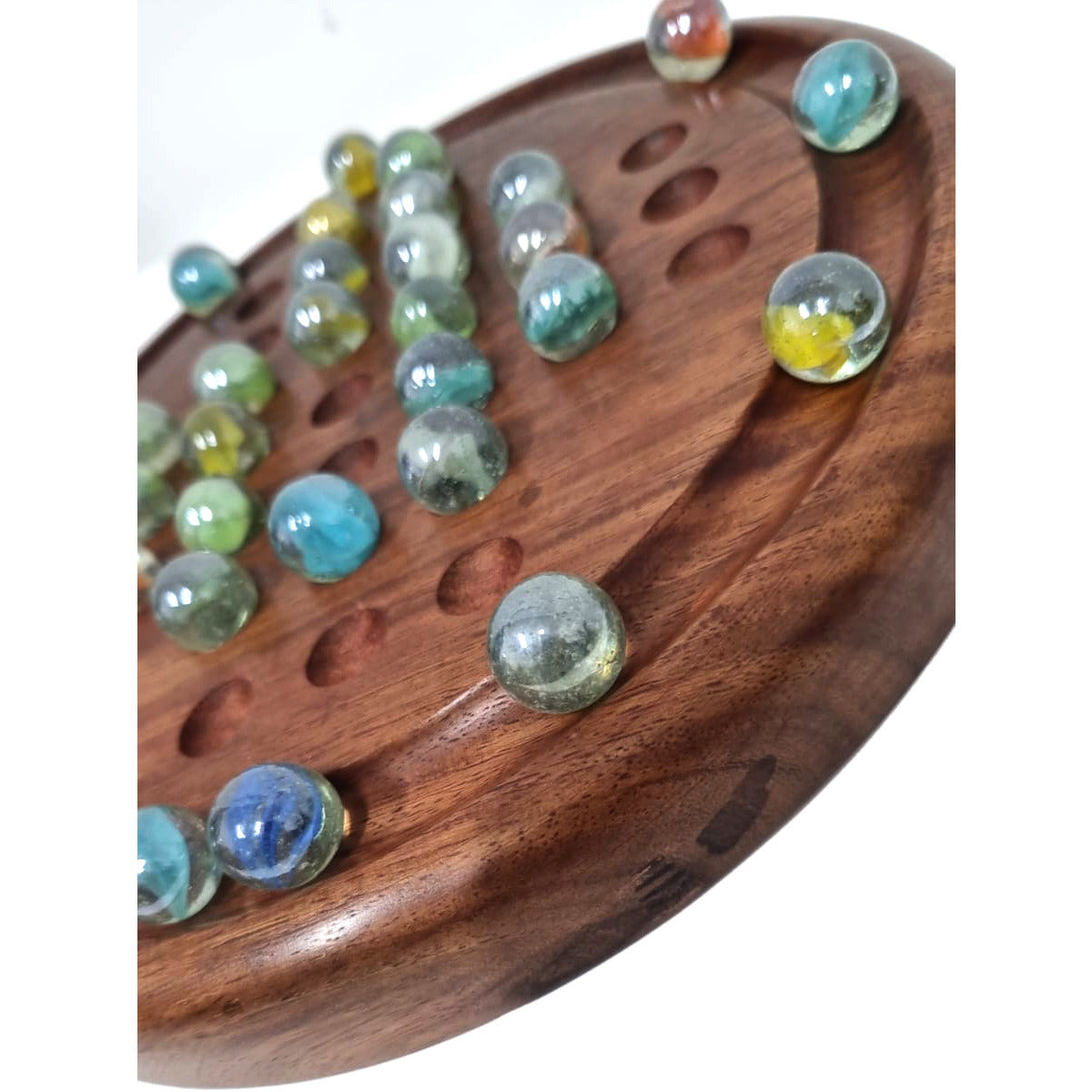 Wooden Solitaire Game - Marble balls