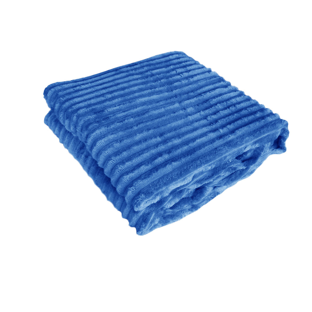 240GSM Corduroy Striped Throw Rug Blue