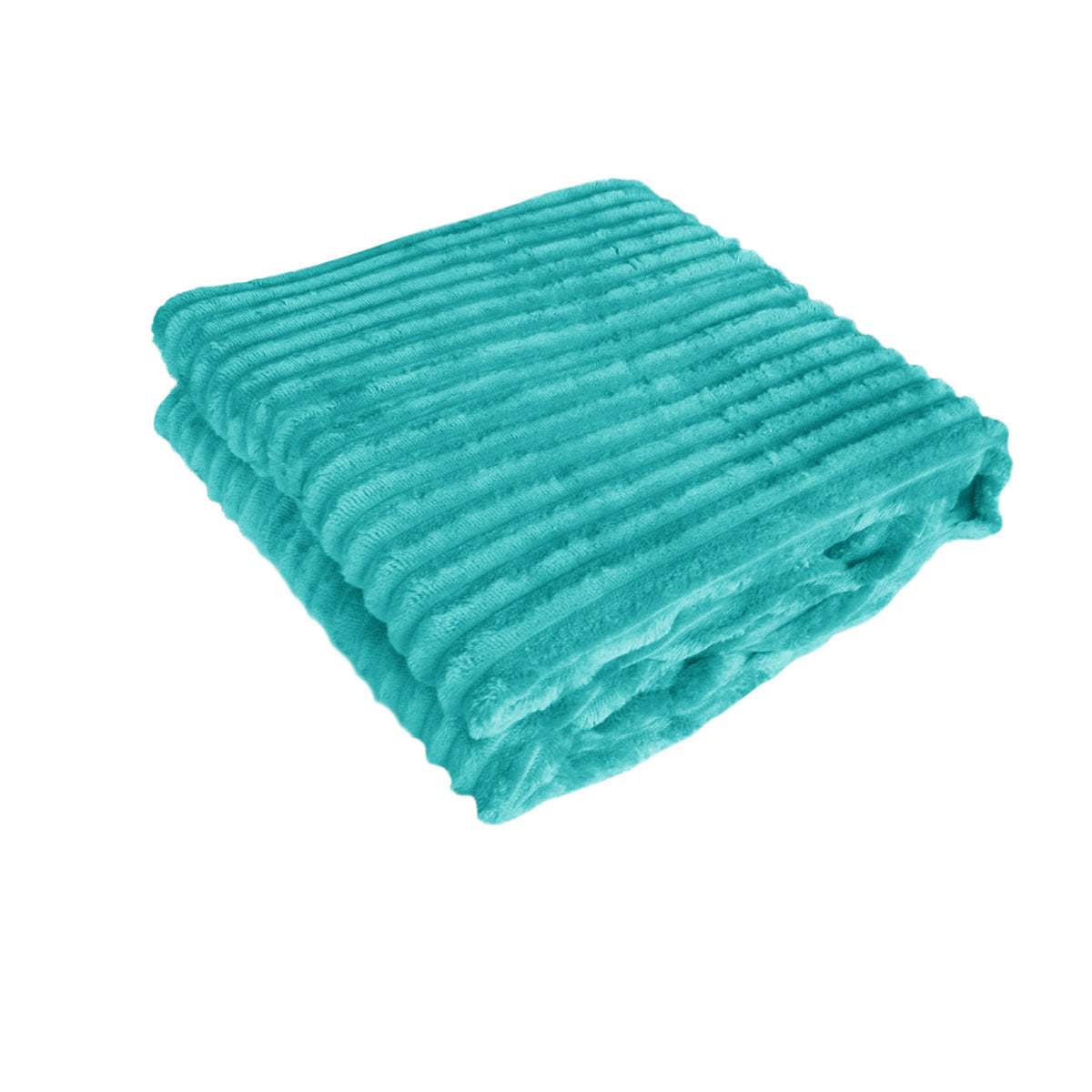 240GSM Corduroy Striped Throw Rug Emerald Green