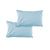 Pair of Solid Colour Microfiber Standard Pillowcases 48x73cmx15cm (Flap) Sky