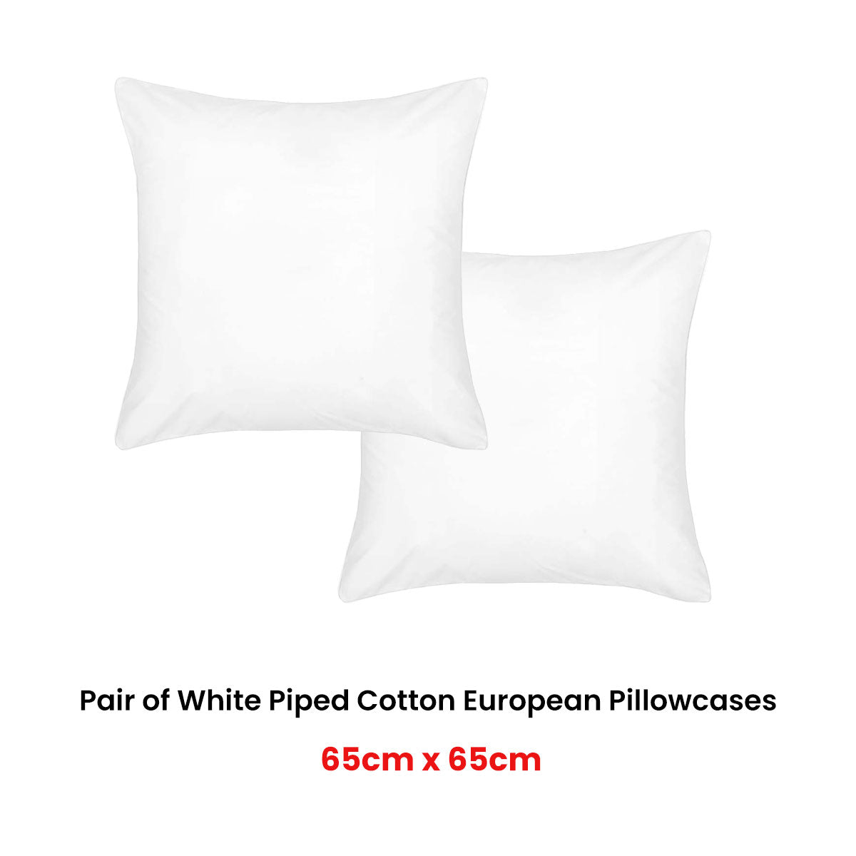 Accessorize Pair of White Piped Hotel Deluxe Cotton European Pillowcases