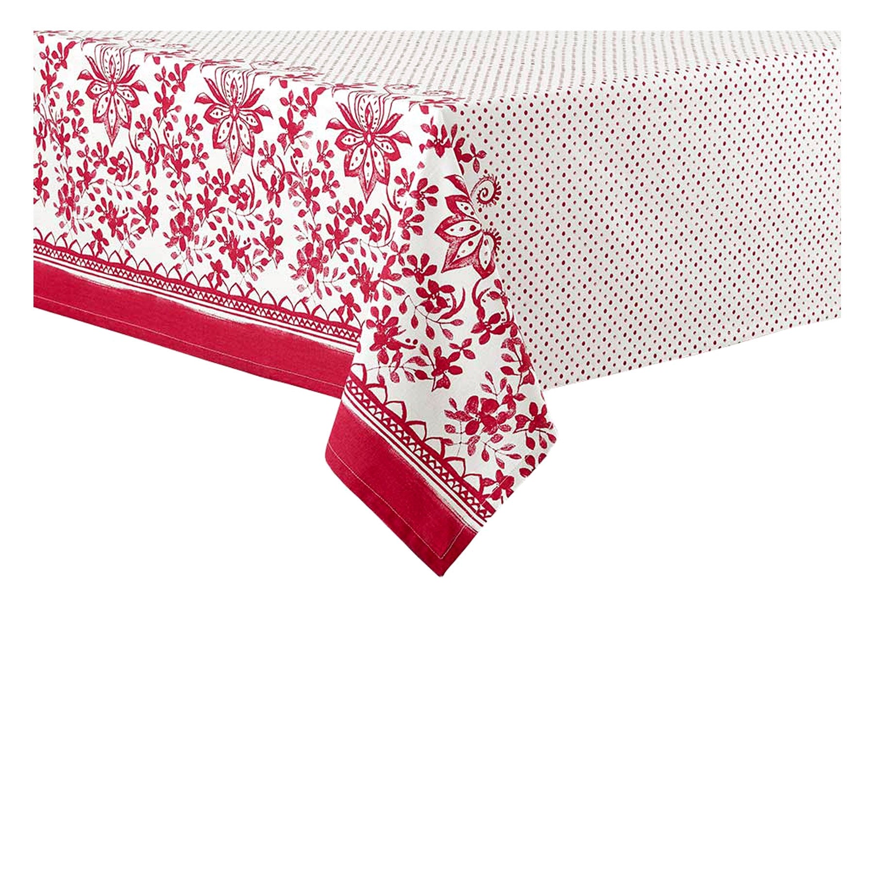 Ladelle Watercolour Floral Tablecloth 8 to 10 Seater Oblong 150 x 265 cm Red