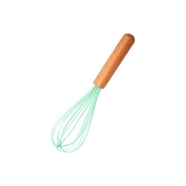 Justcook JSHS-DDQ01-1 Silicon Whisk w/ Wood Handle for for Whipping, Baking