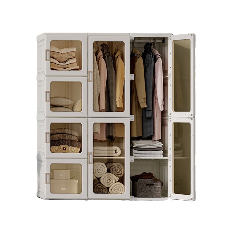 Kylin Cubes Storage Folding Cabinet Wardrobe With 12 Grids &amp; 8 Doors &amp; 2 Hangers
