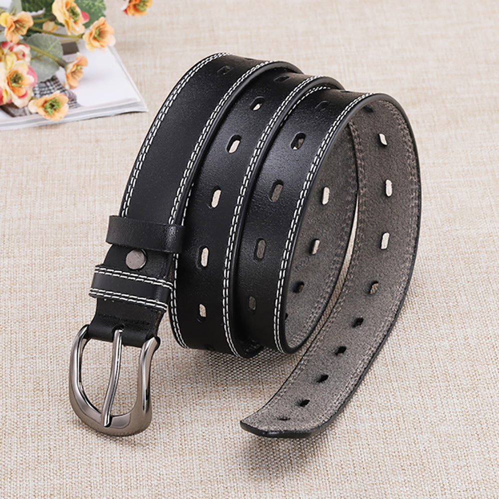 Classic Leather Belts for Women, Joyreap Genuine Leather Womens Belts Alloy Pin Buckle (Black)