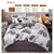 Palm Leaves Pattern Aloe Cotton Flat Sheet Quilt Cover Pillowcases 4pcs Bedding Set