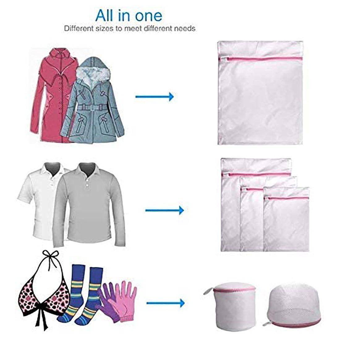 Washing Bag Pack Set Of 6 Laundry Bags Mesh Lingerie Delicate clothes Wash Bags