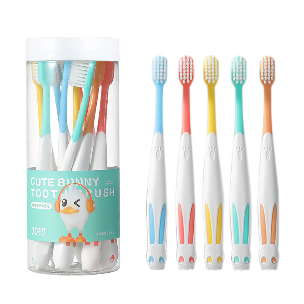 10 Pcs Set Rabbit Shape Super Soft Children&#39;s Toothbrushes for 2 to 8 Years
